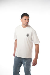 Oversized White Amico Fist Crest TEE